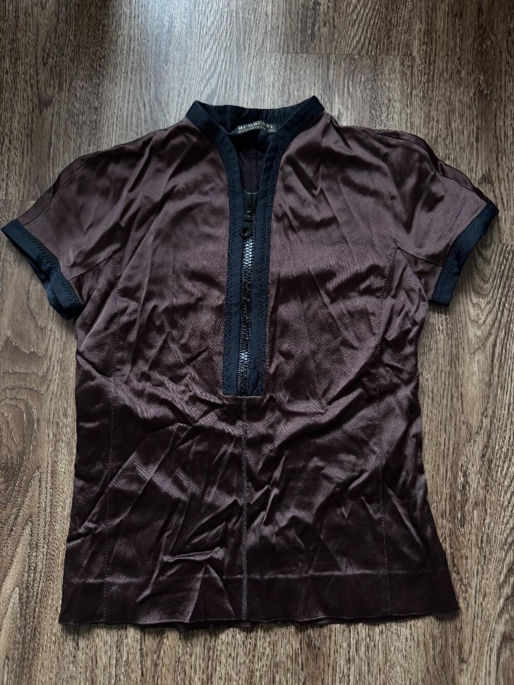 Burberry Brown Half Zip Top